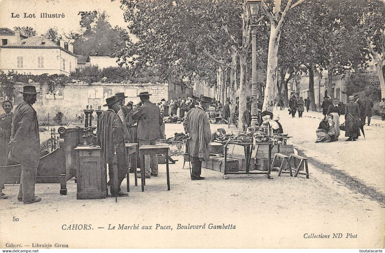 CPA 46 CAHORS LE MARCHE AUX PUCES BOULEVARD GAMBETTA - Cahors