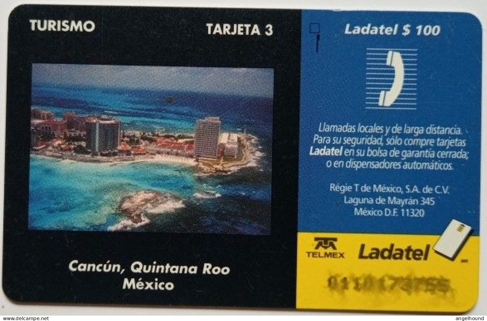 Mexico Ladatel $100 Chip Card - Turismo Cancun, Quintana Roo Mexico - Mexique