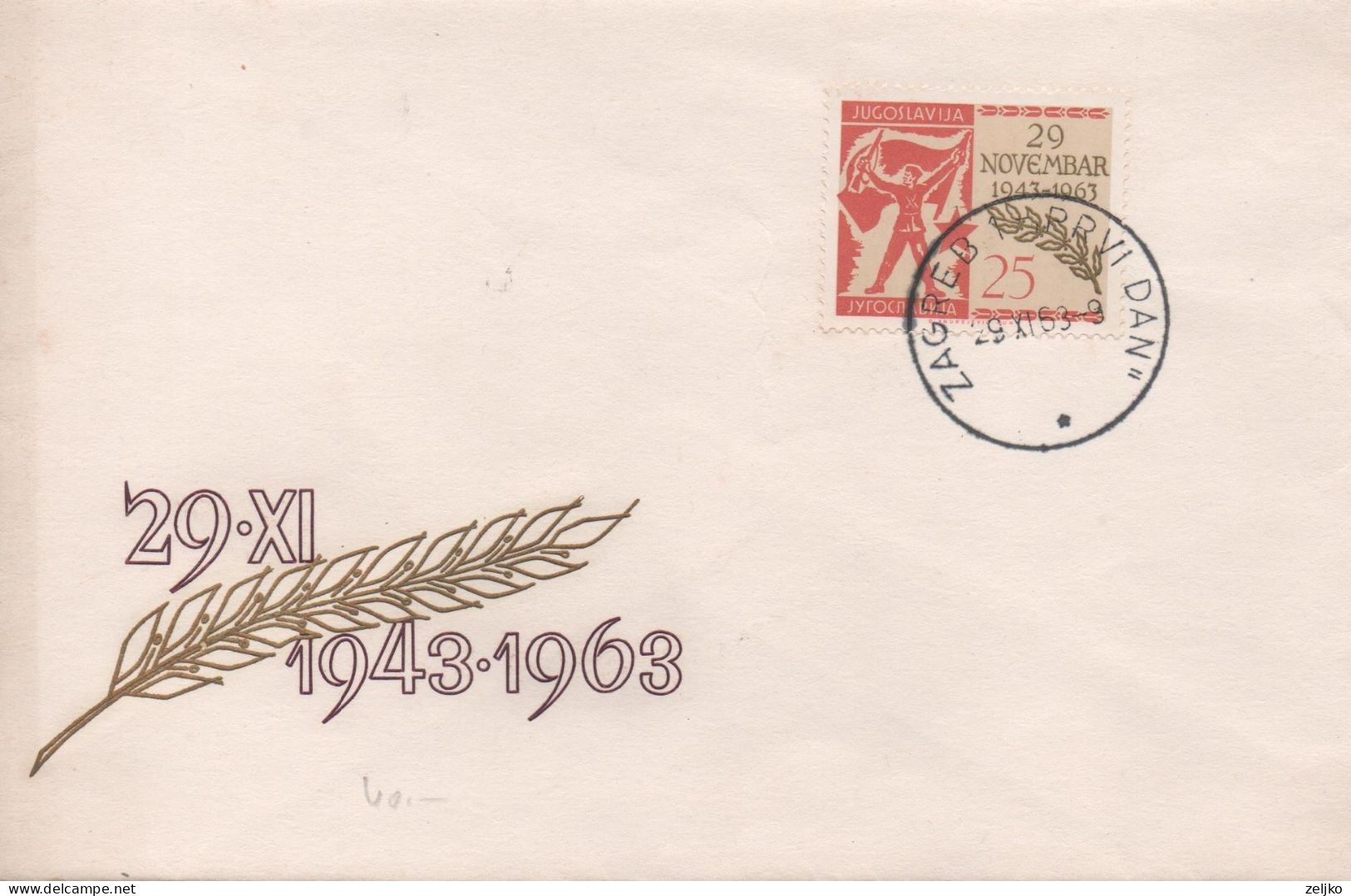 Yugoslavia 1963, Republic Day, Cancel Zagreb - Cartas & Documentos