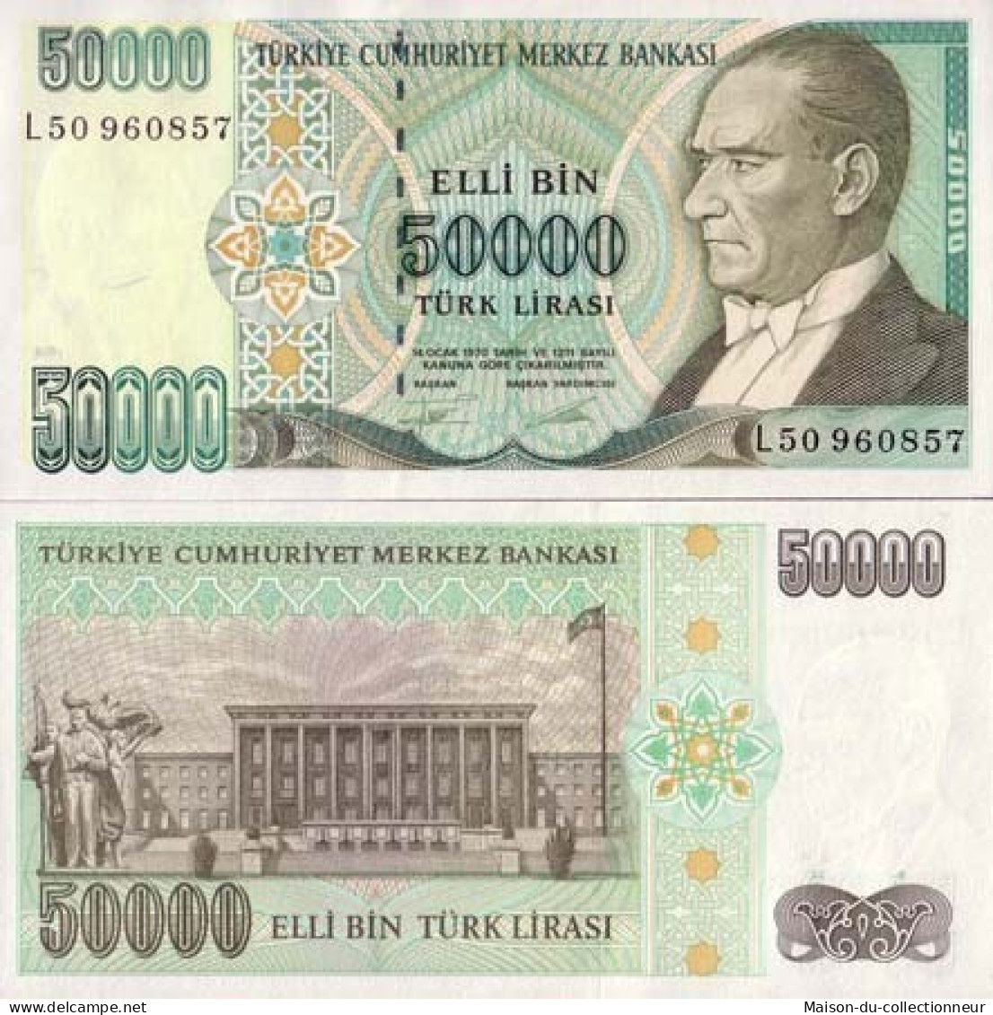 Billets Banque Turquie Pk N° 204 - 50000 Lira - Türkei