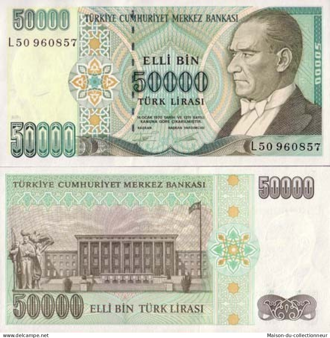 Billets Banque Turquie Pk N° 204 - 50000 Lira - Turchia