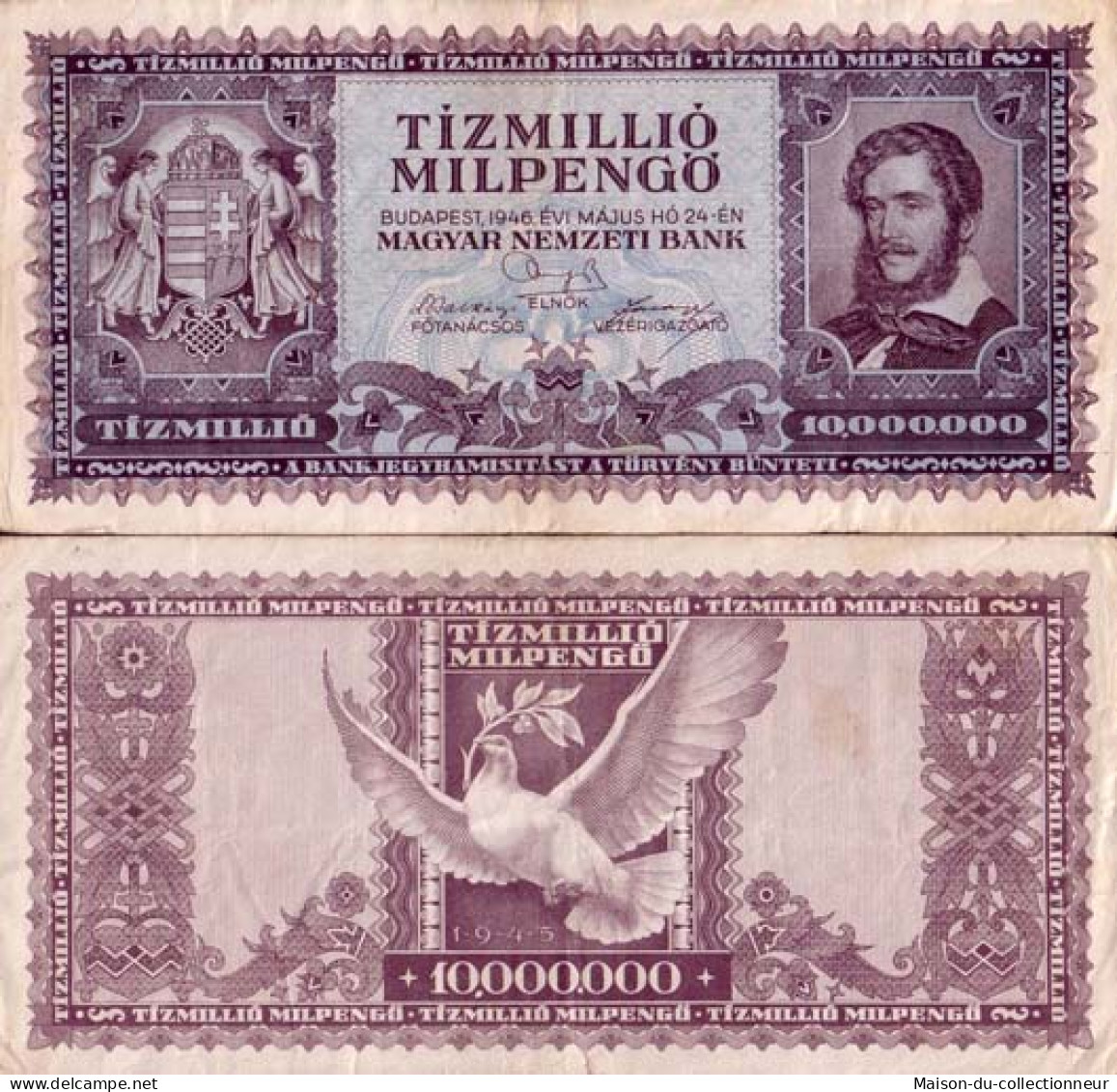 Billet De Banque Collection Hongrie - PK N° 129 - 10000000 Pengo - Ungarn