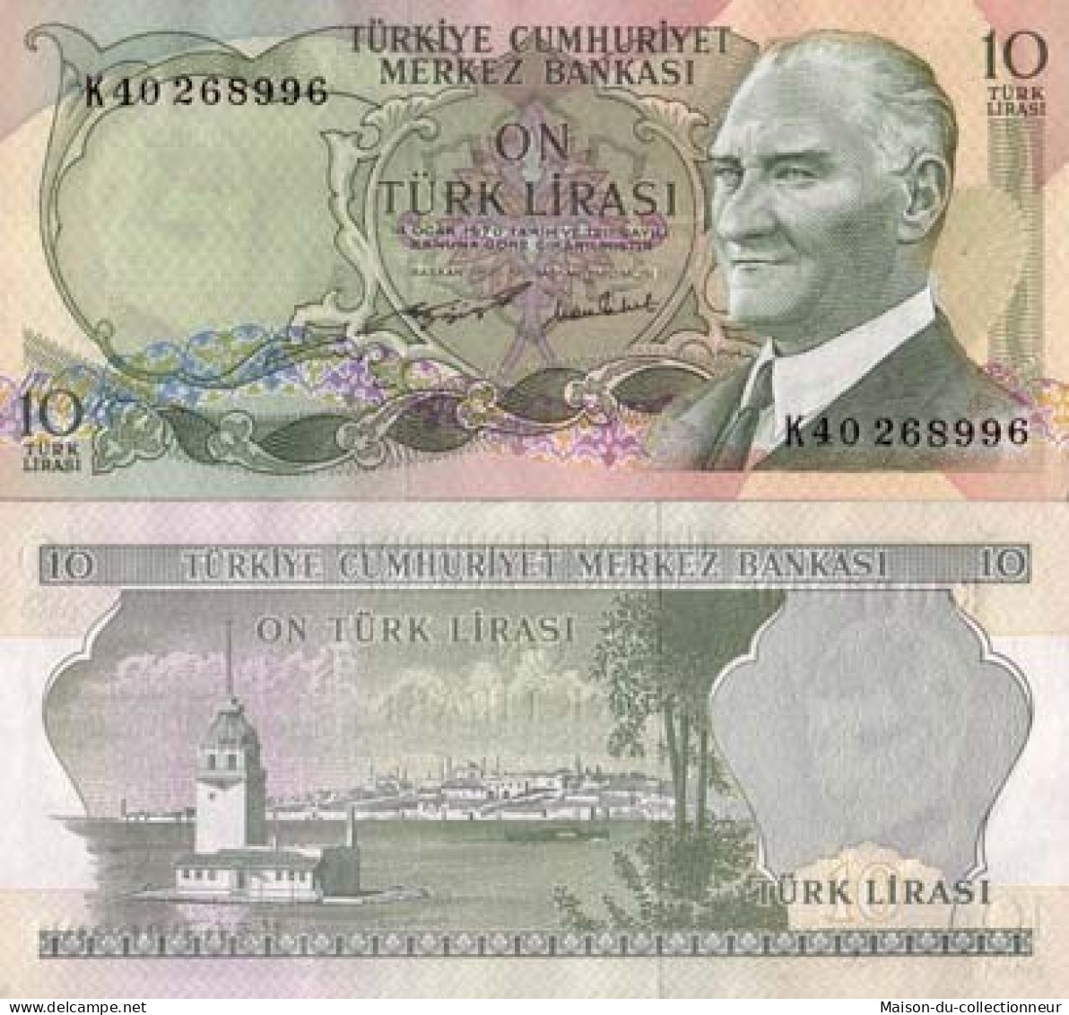 Billet De Banque Turquie Pk N° 186 - 10 Lira - Turchia