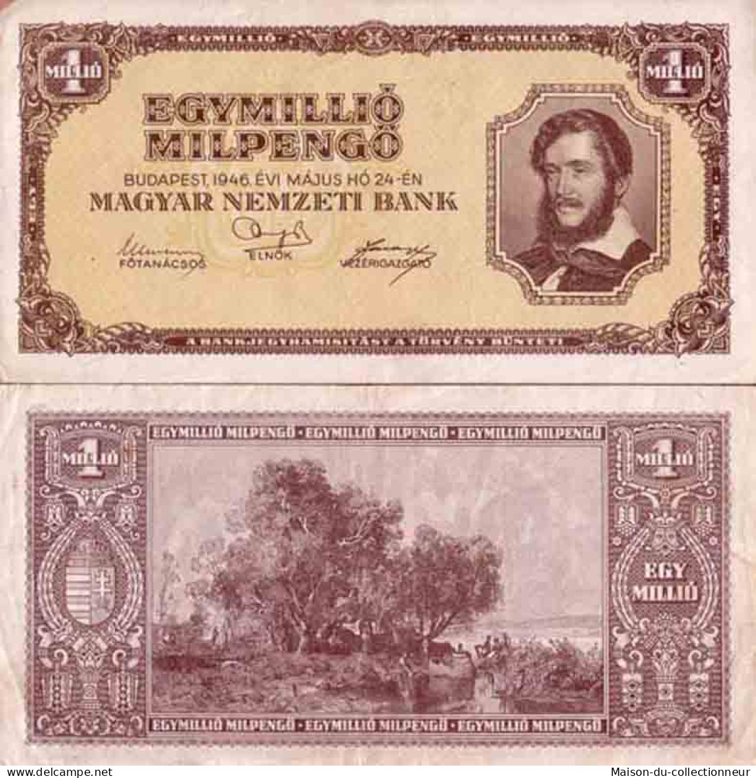 Billet De Banque Collection Hongrie - PK N° 128 - 1000000 Pengo - Hongrie