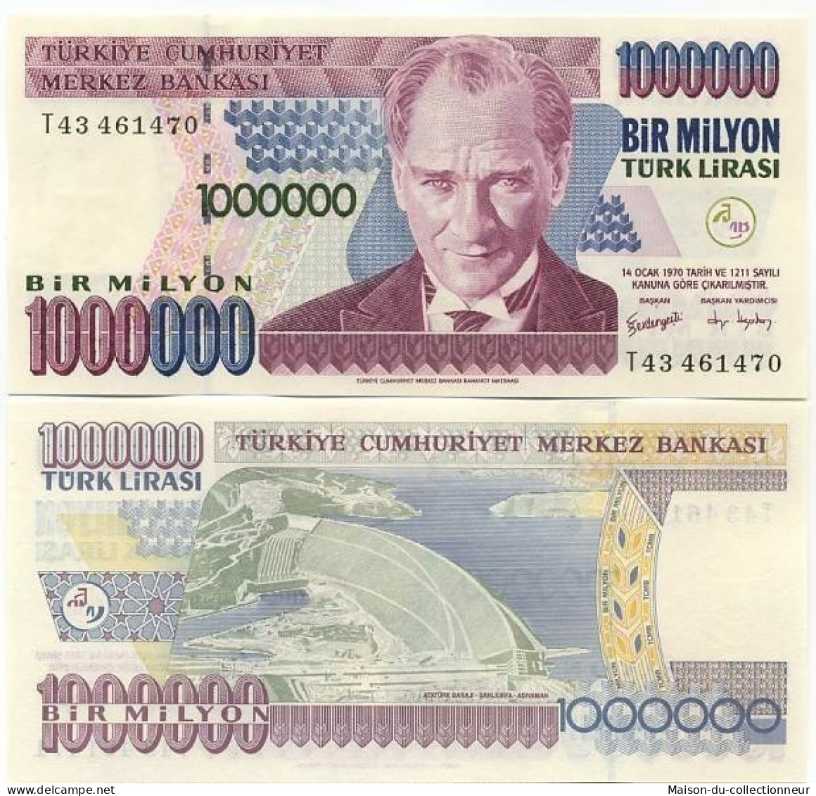 Billet De Banque Turquie Pk N° 209 - 1 MILLION Lira - Türkei