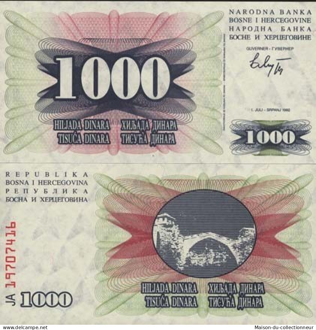 Billet De Banque Bosnie Pk N° 15 - 1000 Dinara - Bosnie-Herzegovine