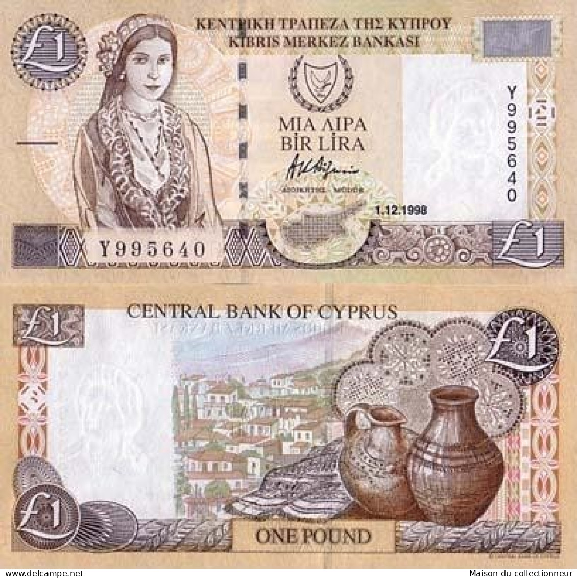 Billets De Banque Chypre Pk N° 60 - 1 Pound - Cyprus