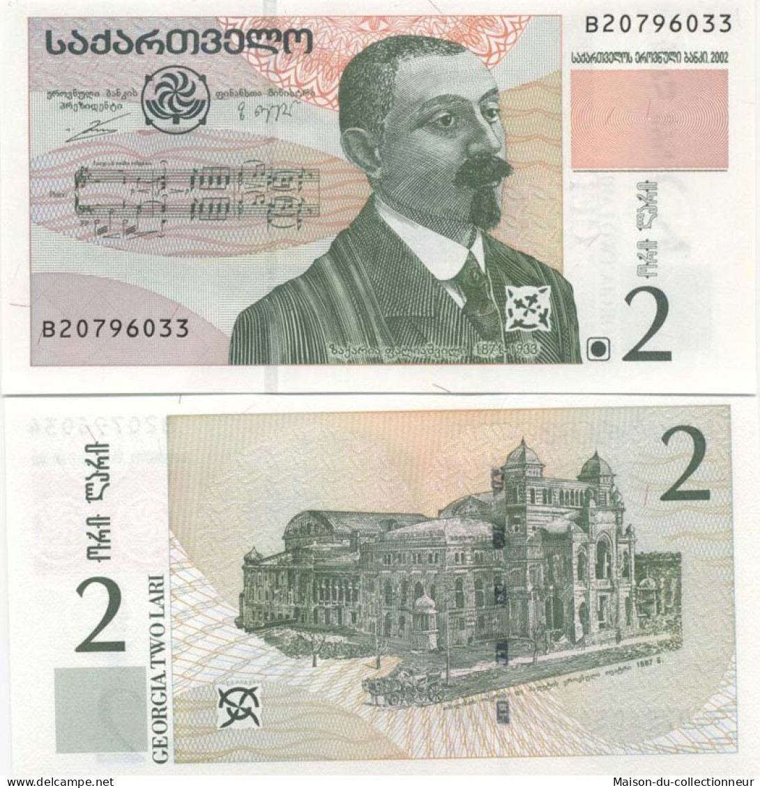 Billets Banque Georgie Pk N° 69 - 2 Laris - Georgia