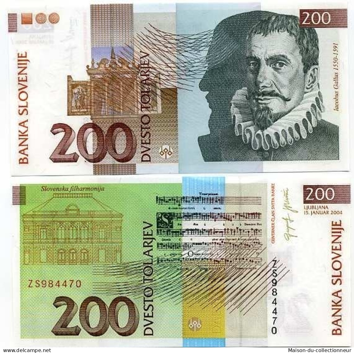 Billet De Banque Slovenie Pk N° 15 - 200 Tollarjev - Eslovenia