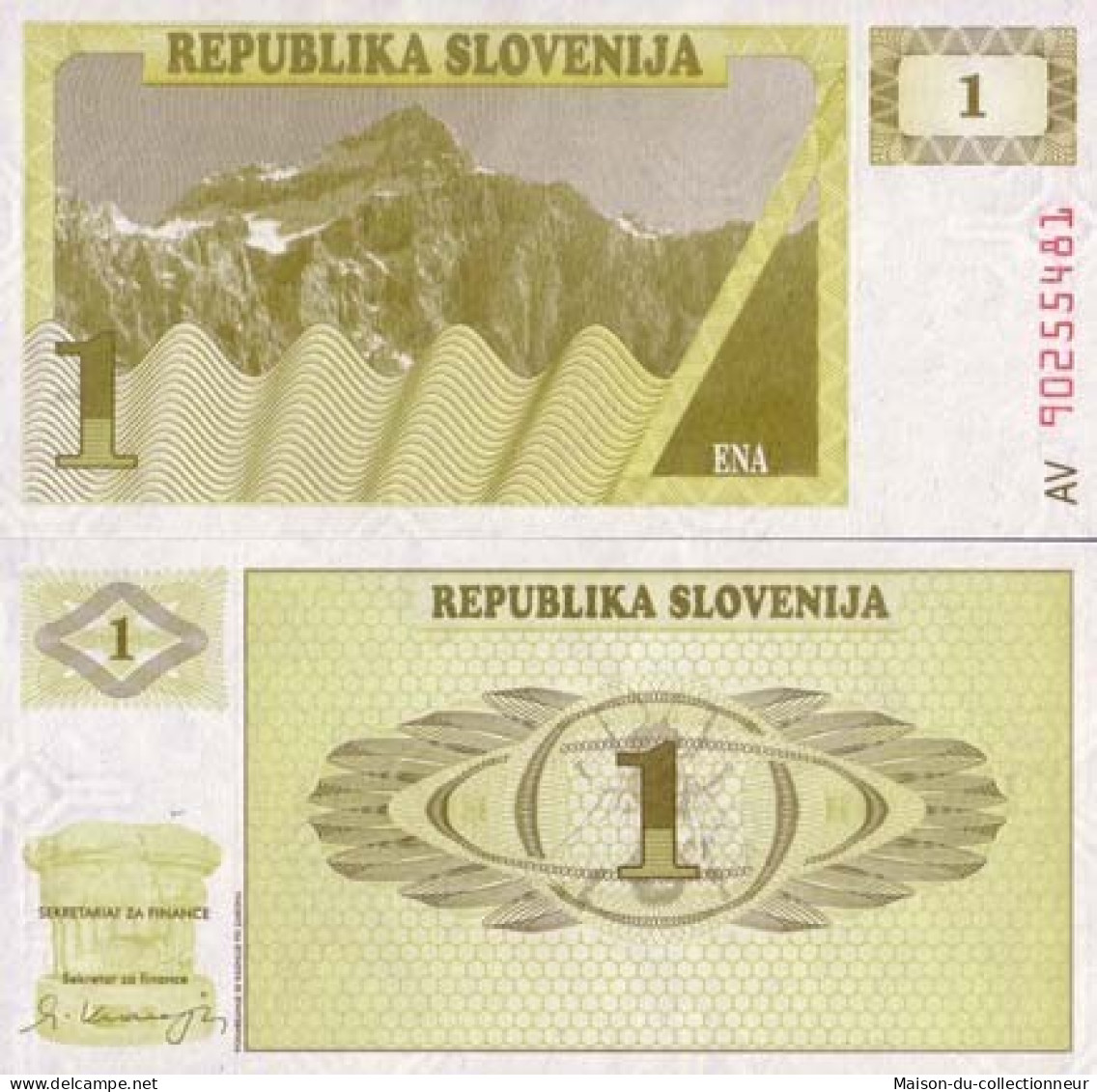 Billets Banque Slovenie Pk N°  1 - 1 Tollar - Eslovenia