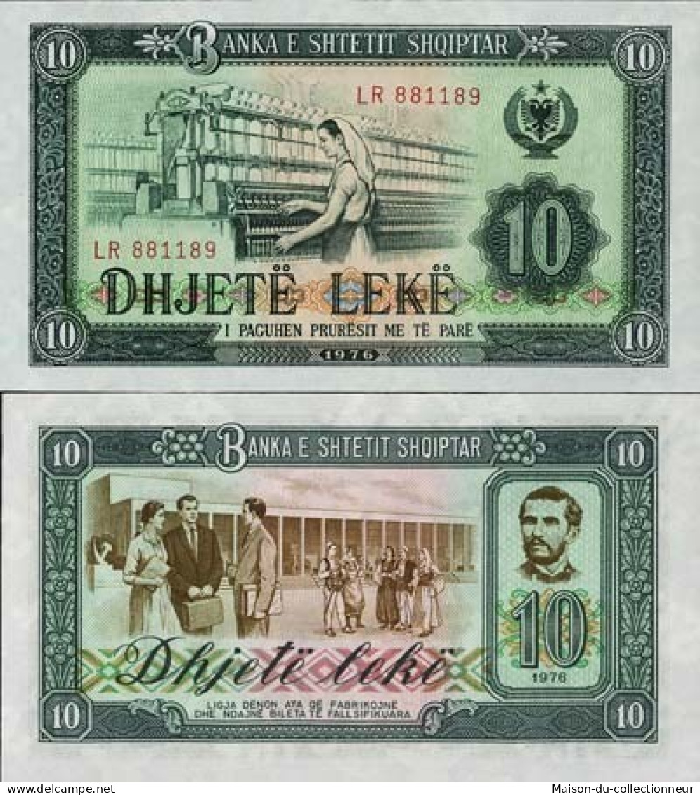 Billets Banque Albanie Pk N° 43 - 10 Leke - Albanië