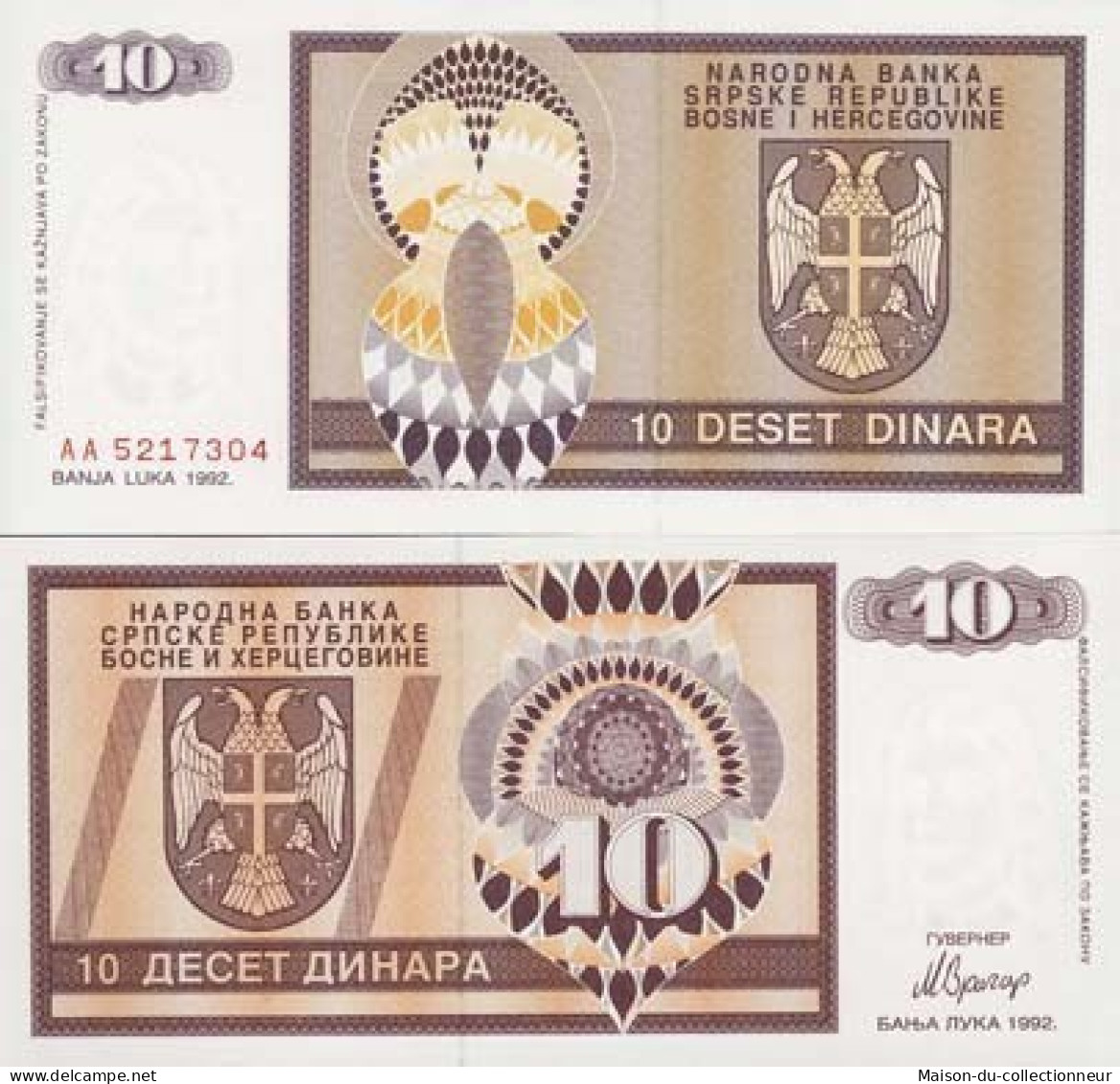 Billet De Banque Bosnie Pk N° 133 - 10 Dinara - Bosnie-Herzegovine