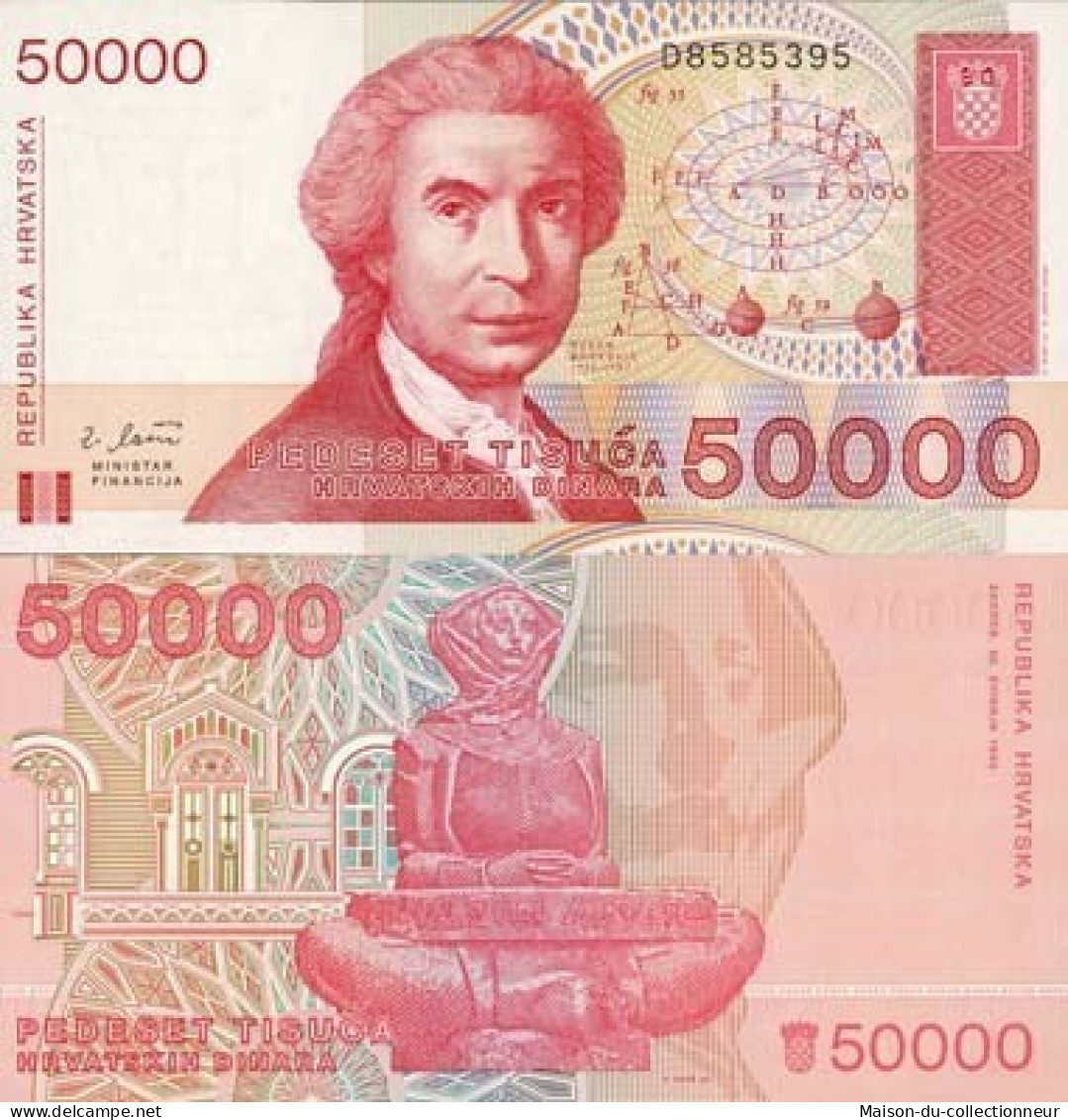 Billet De Banque Croatie Pk N° 26 - 50000 Dinara - Kroatien