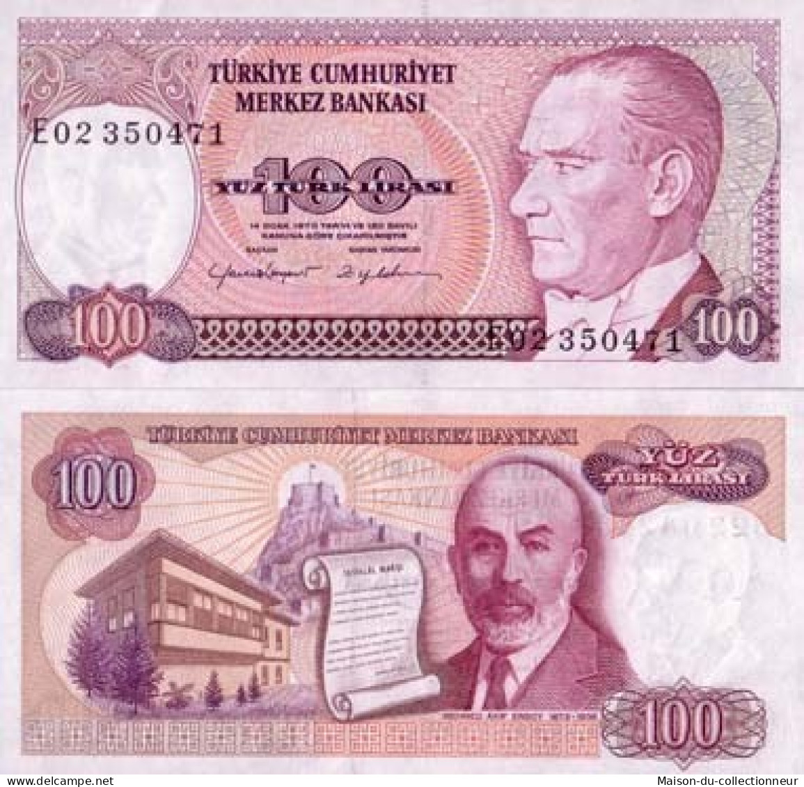 Billet De Collection Turquie Pk N° 194 - 100 Lira - Turchia