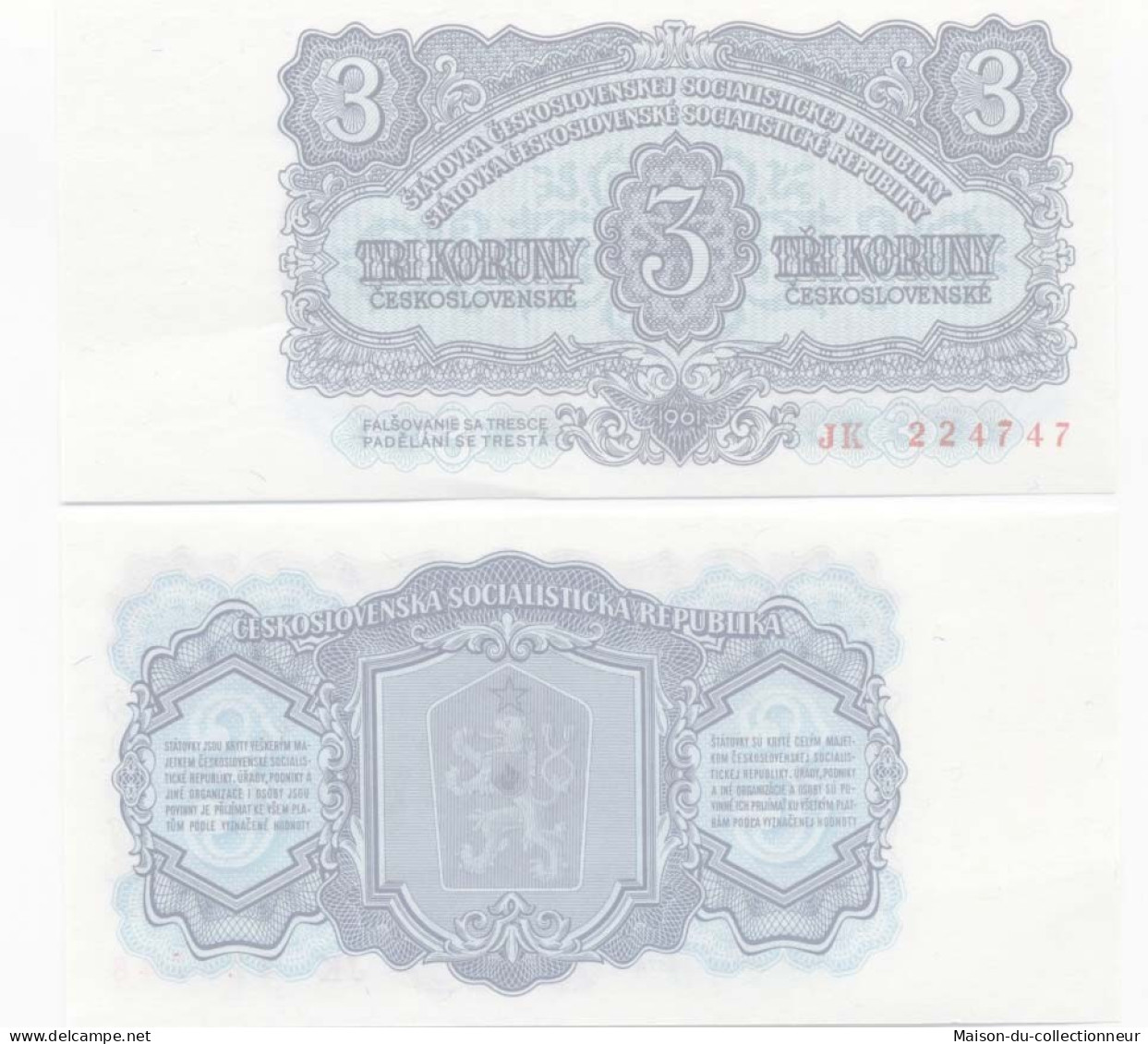 Billets Banque Tchecoslovaquie Pk N° 79 - 3 Korun - Tschechoslowakei