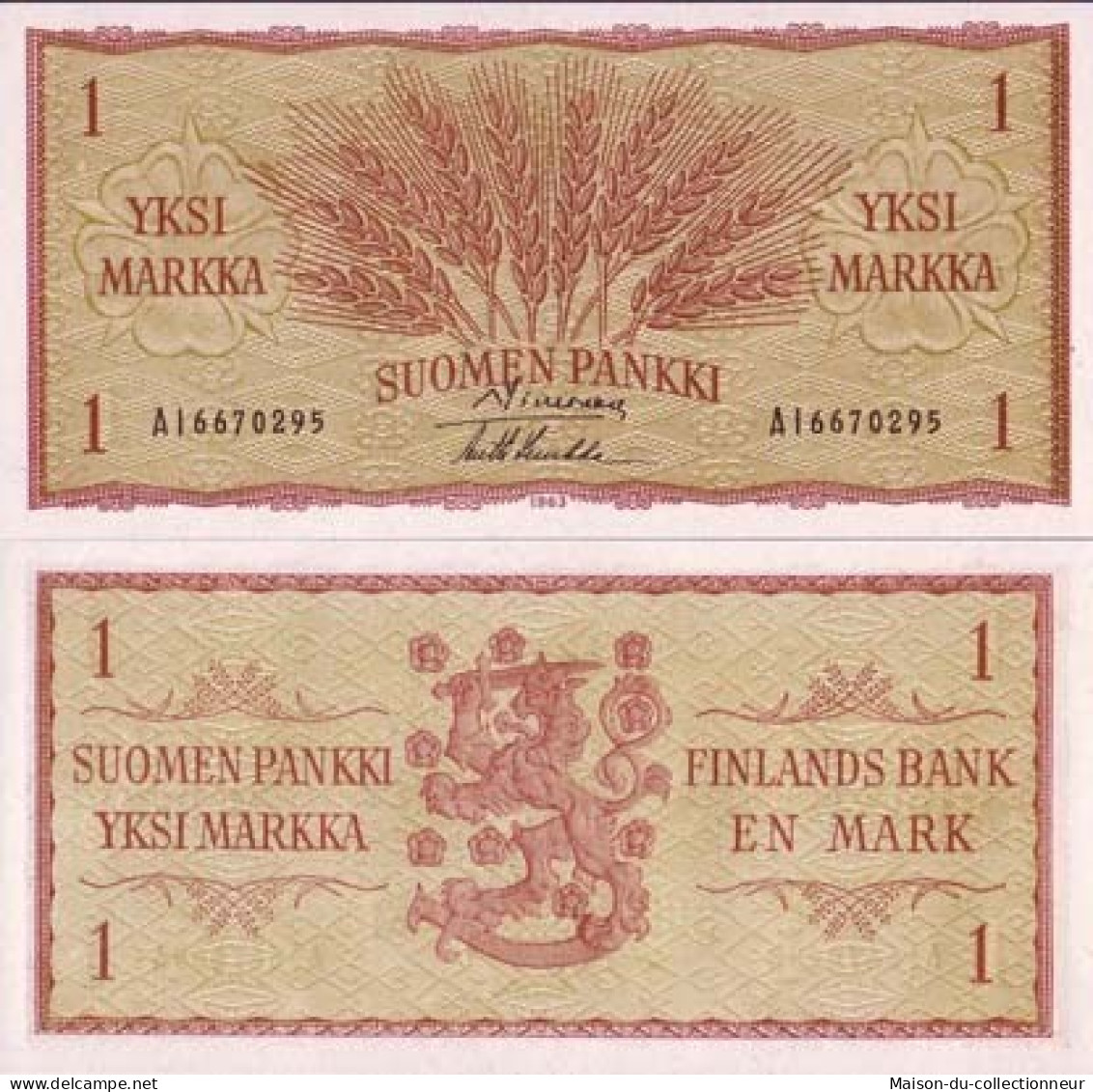 Billets De Banque Finlande Pk N° 98 - 1 Markka - Finland