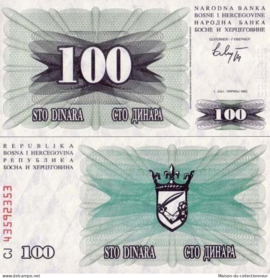 Billet De Banque Bosnie Pk N° 13 - 100 Dinara - Bosnia And Herzegovina