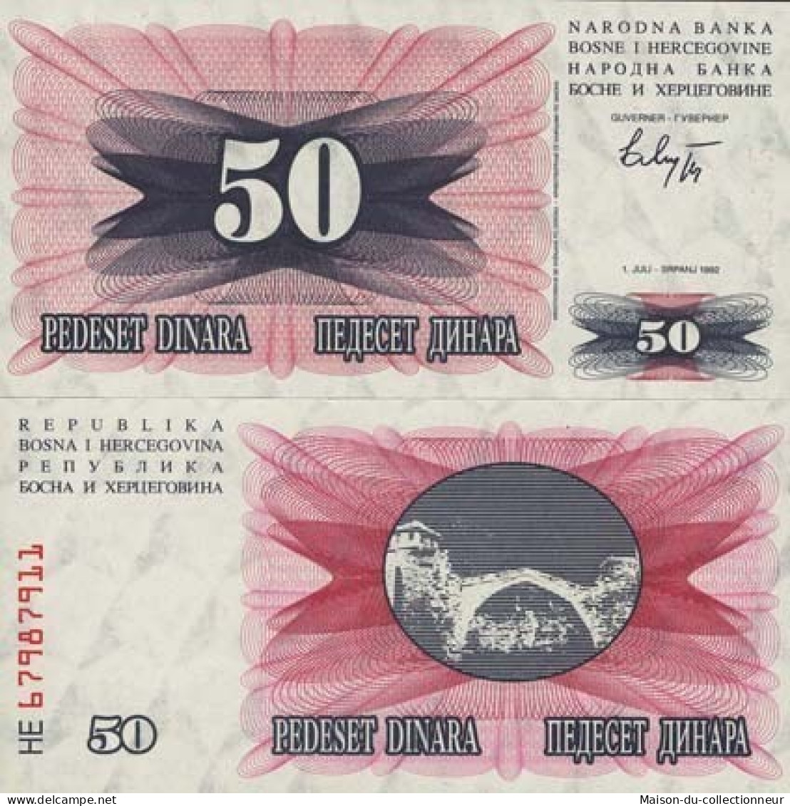 Billets De Banque Bosnie Pk N° 12 - 50 Dinara - Bosnie-Herzegovine