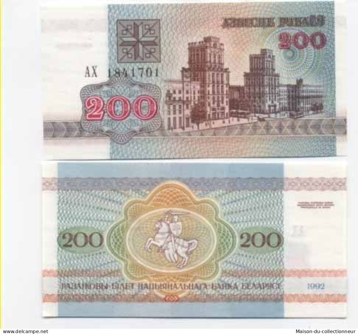 Billet De Banque Bielorussie Pk N°  9 - Billet De 200 Rublei - Bielorussia
