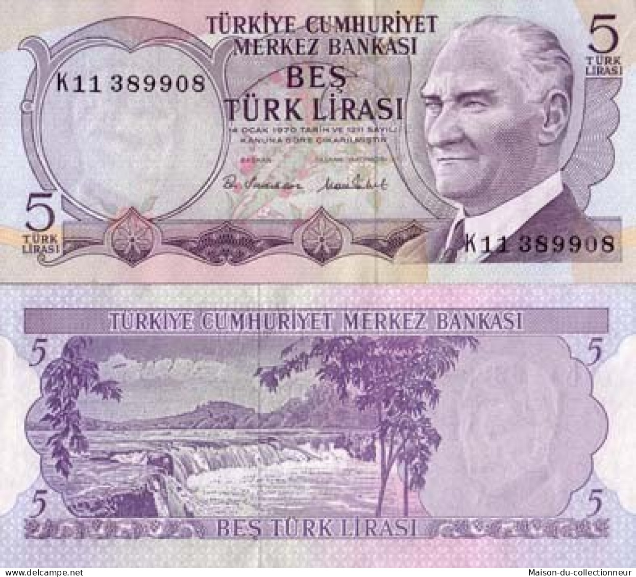 Billet De Collection Turquie Pk N° 185 - 5 Lira - Turkey