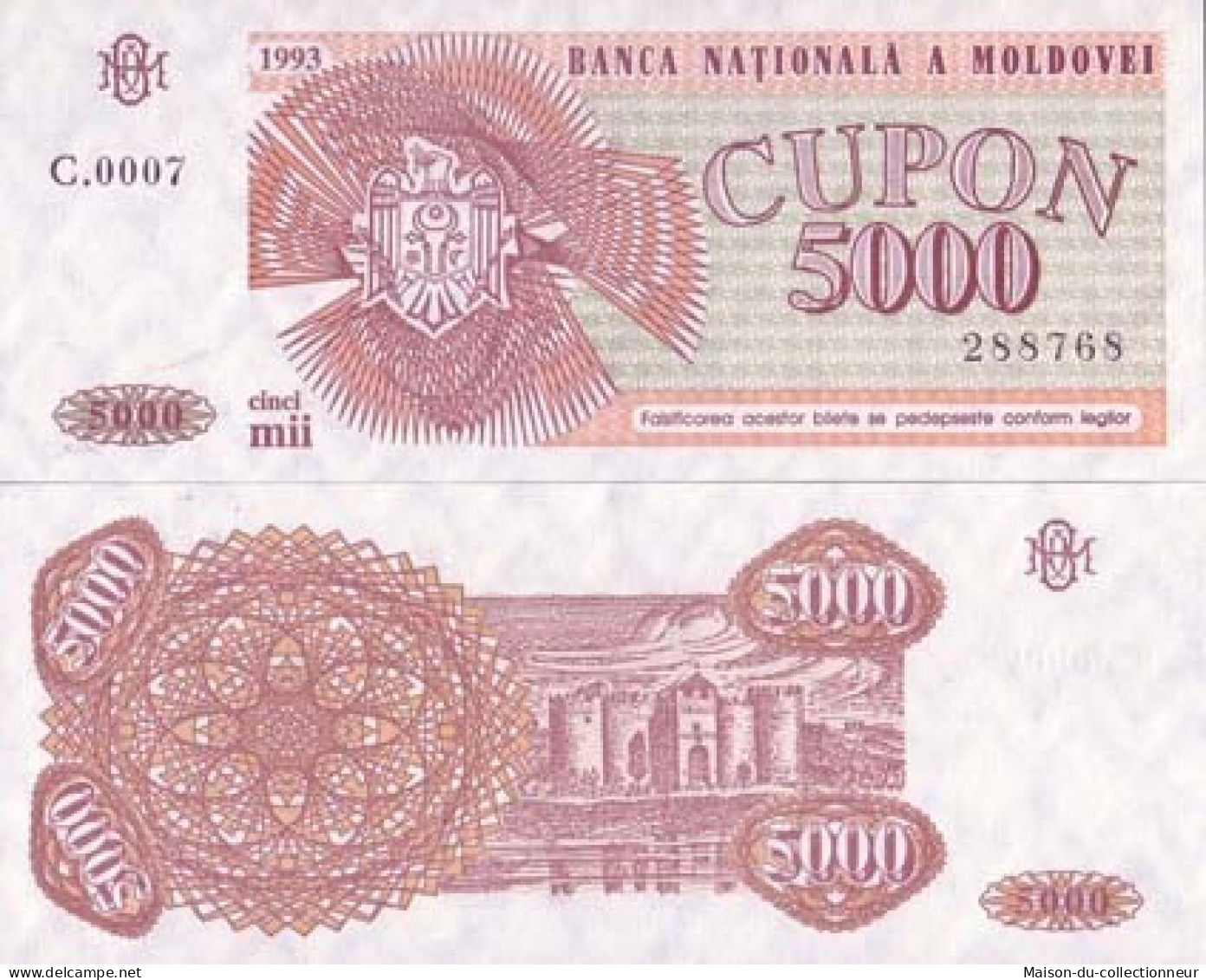 Moldavie - Pk N°   4 - Billet De Banque De 5000 Cupon - Moldawien (Moldau)