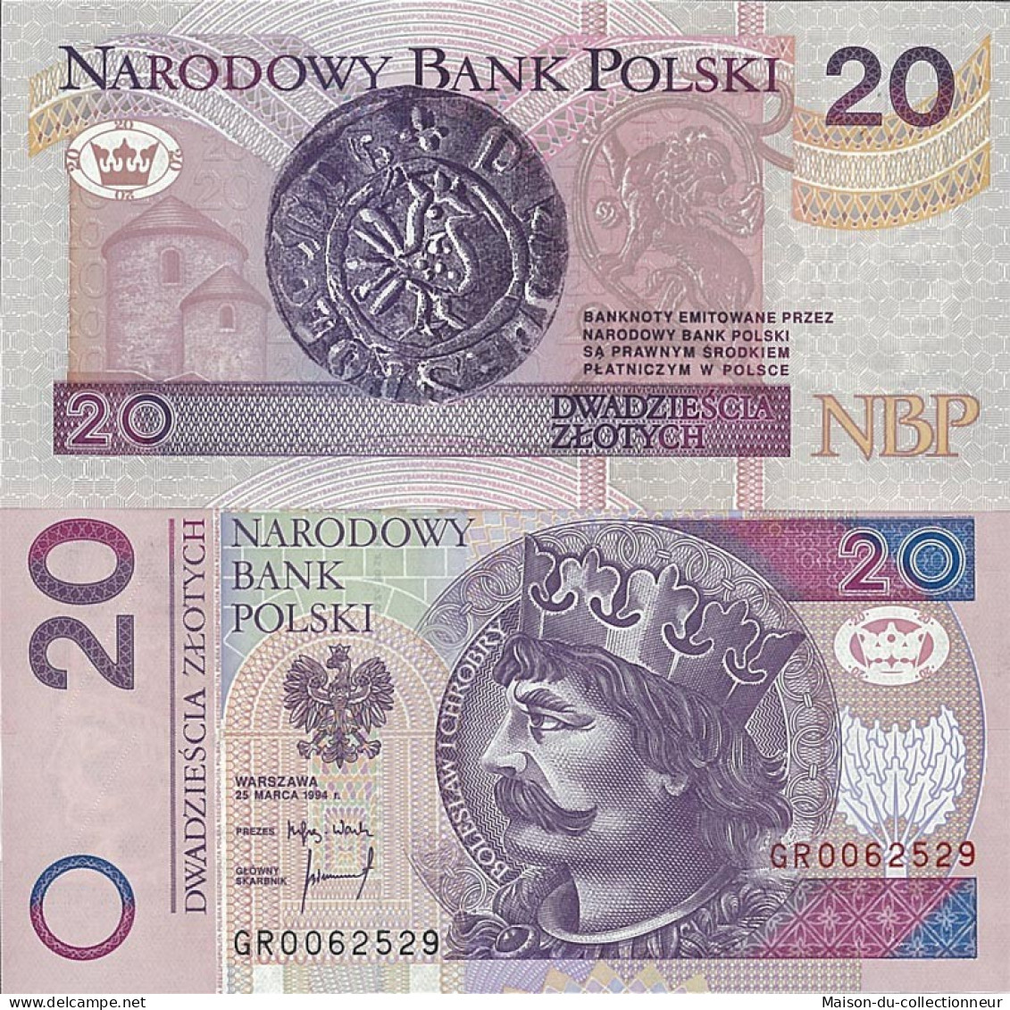 Billets De Banque Pologne Pk N° 174 - 20 Zlotychs - Pologne