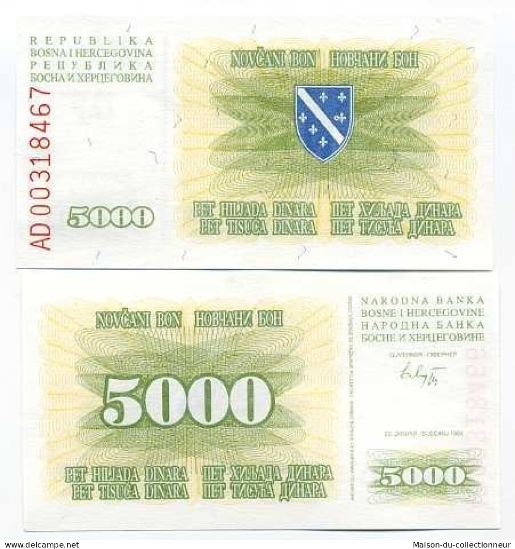 Billet De Banque Bosnie Pk N° 16 - 5000 Dinara - Bosnië En Herzegovina