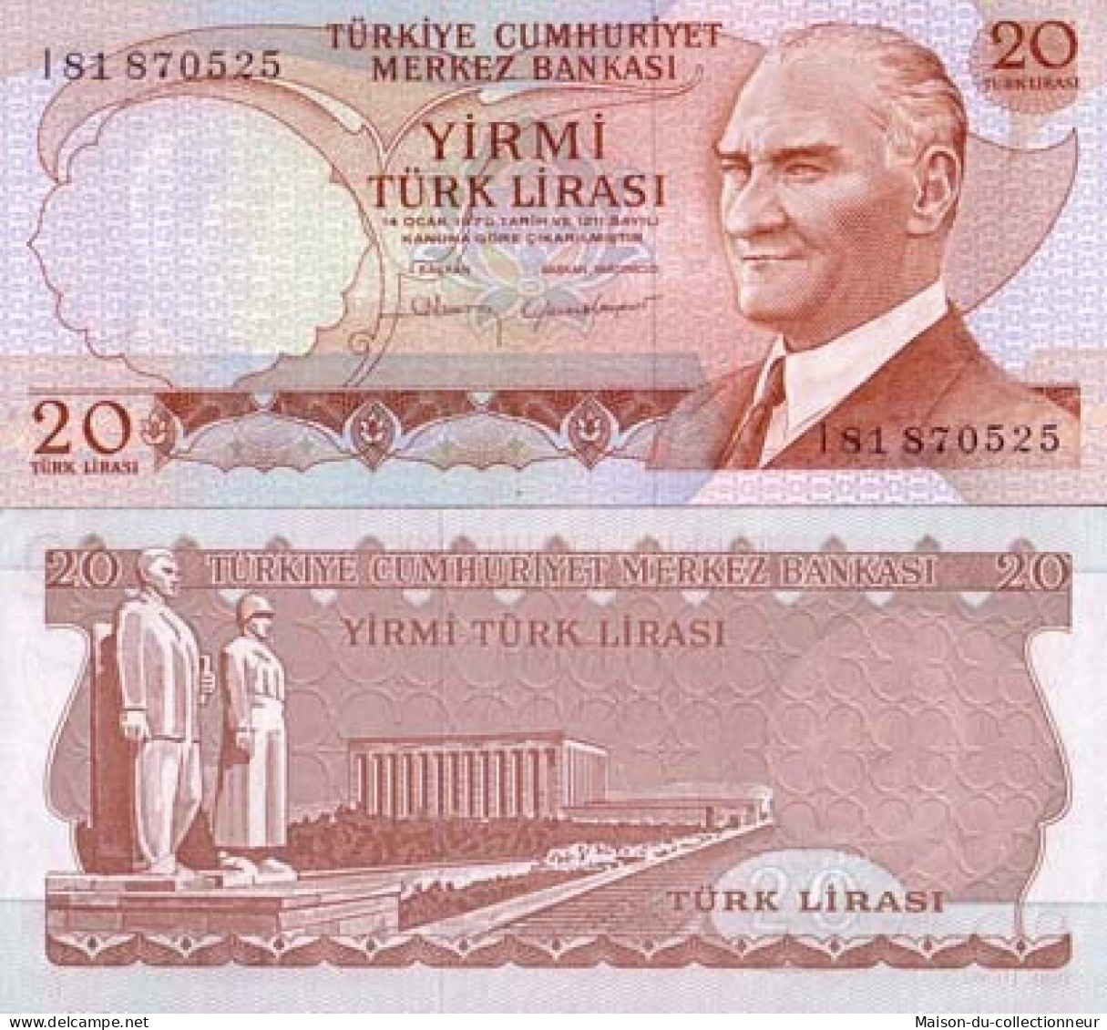 Billets Collection Turquie Pk N° 187 - 20 Lira - Turquie