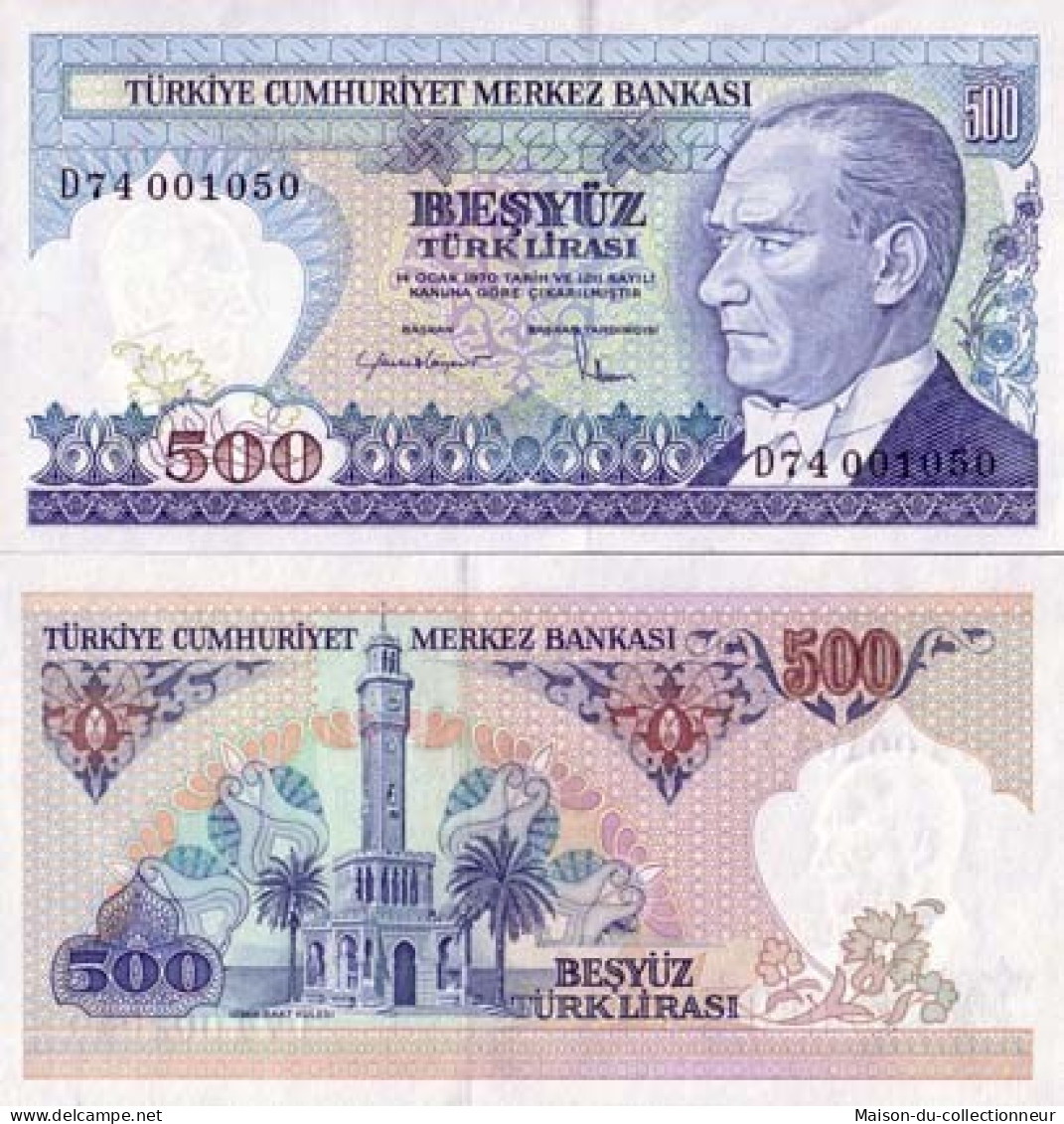 Billets Collection Turquie Pk N° 195 - 500 Lira - Türkei