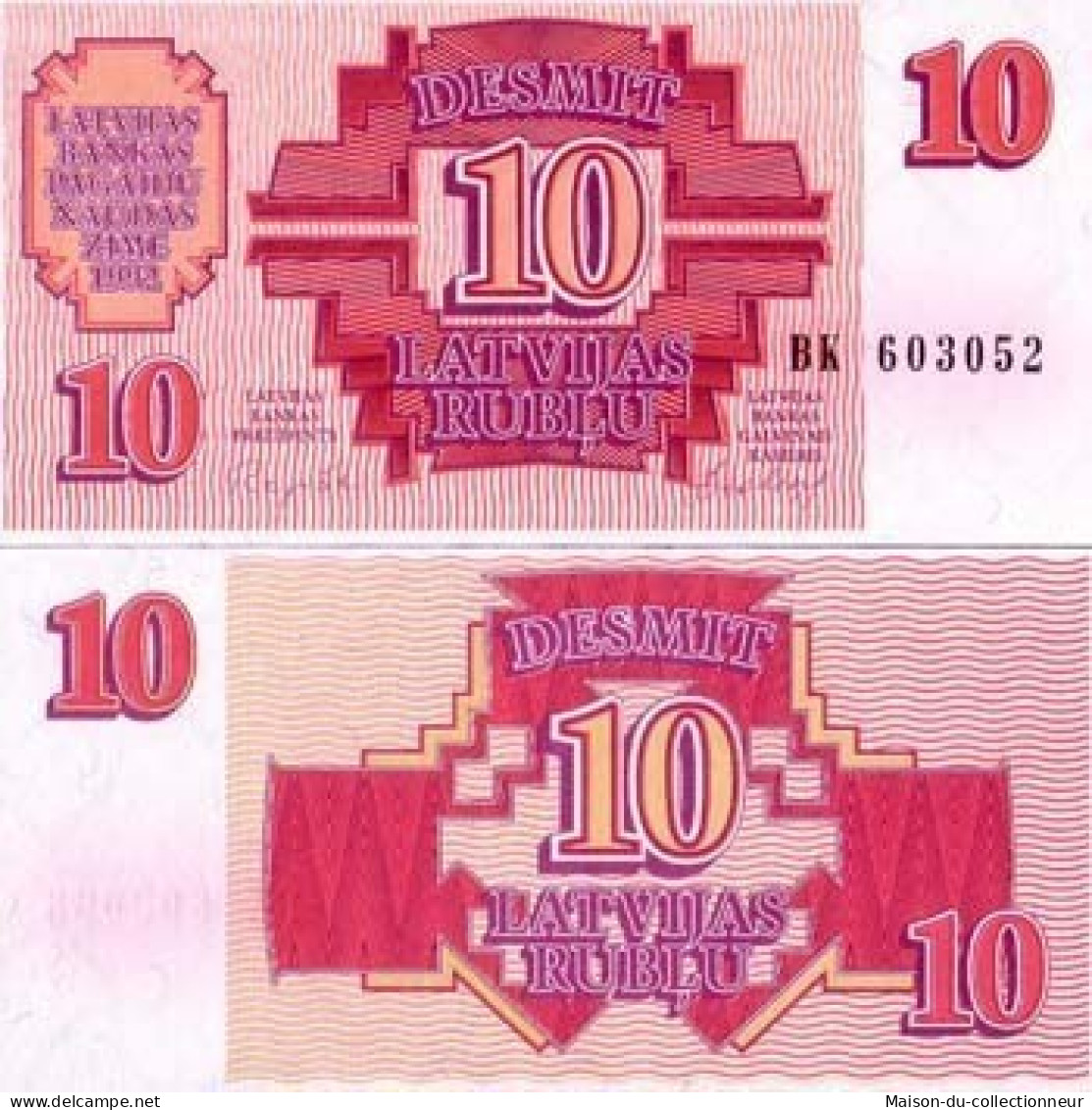 Billet De Banque Lettonie Pk N° 38 - 10 Rubli - Lettland