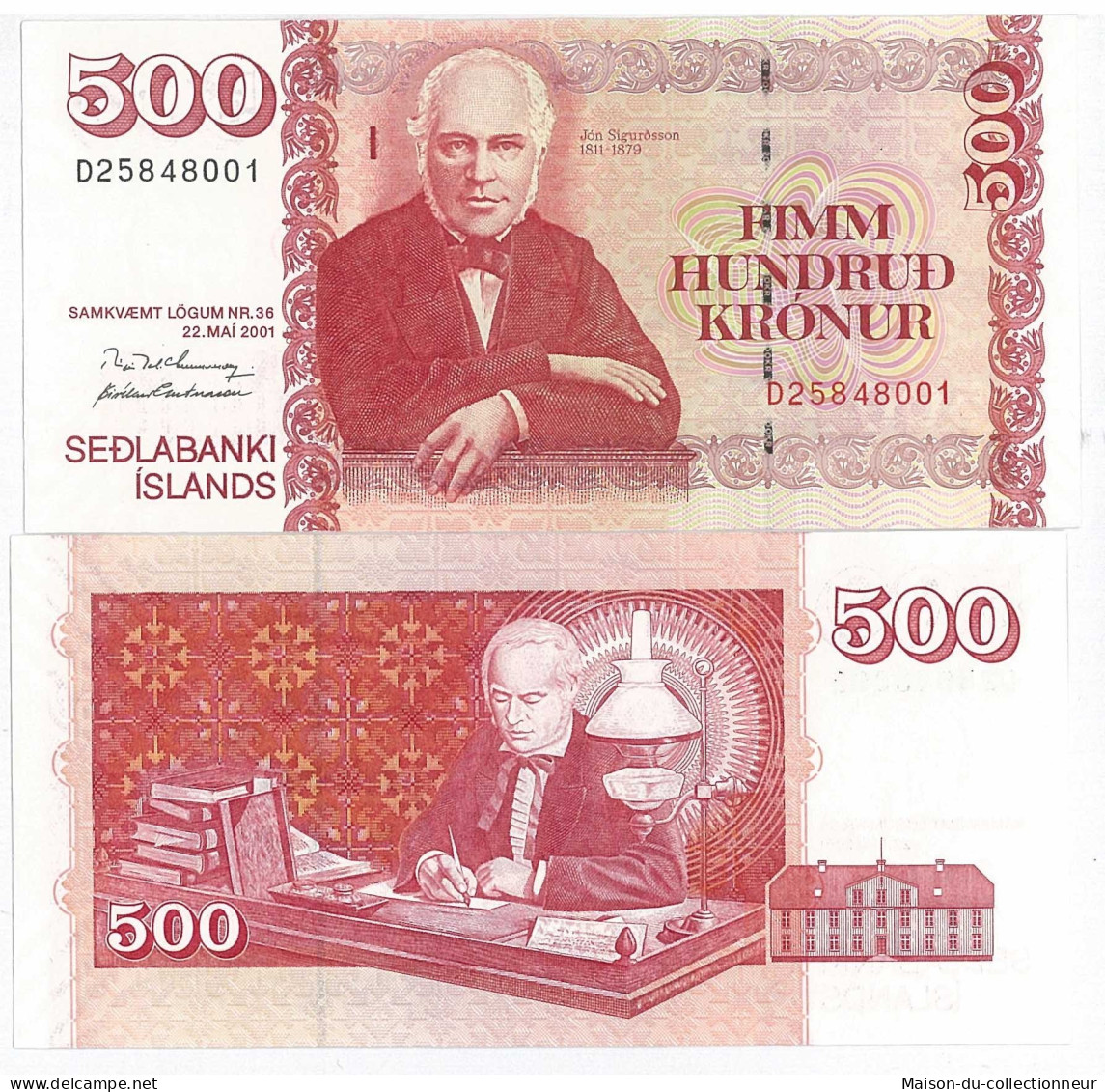 Billets Collection Islande Pk N° 59 - 500 Kronur - IJsland