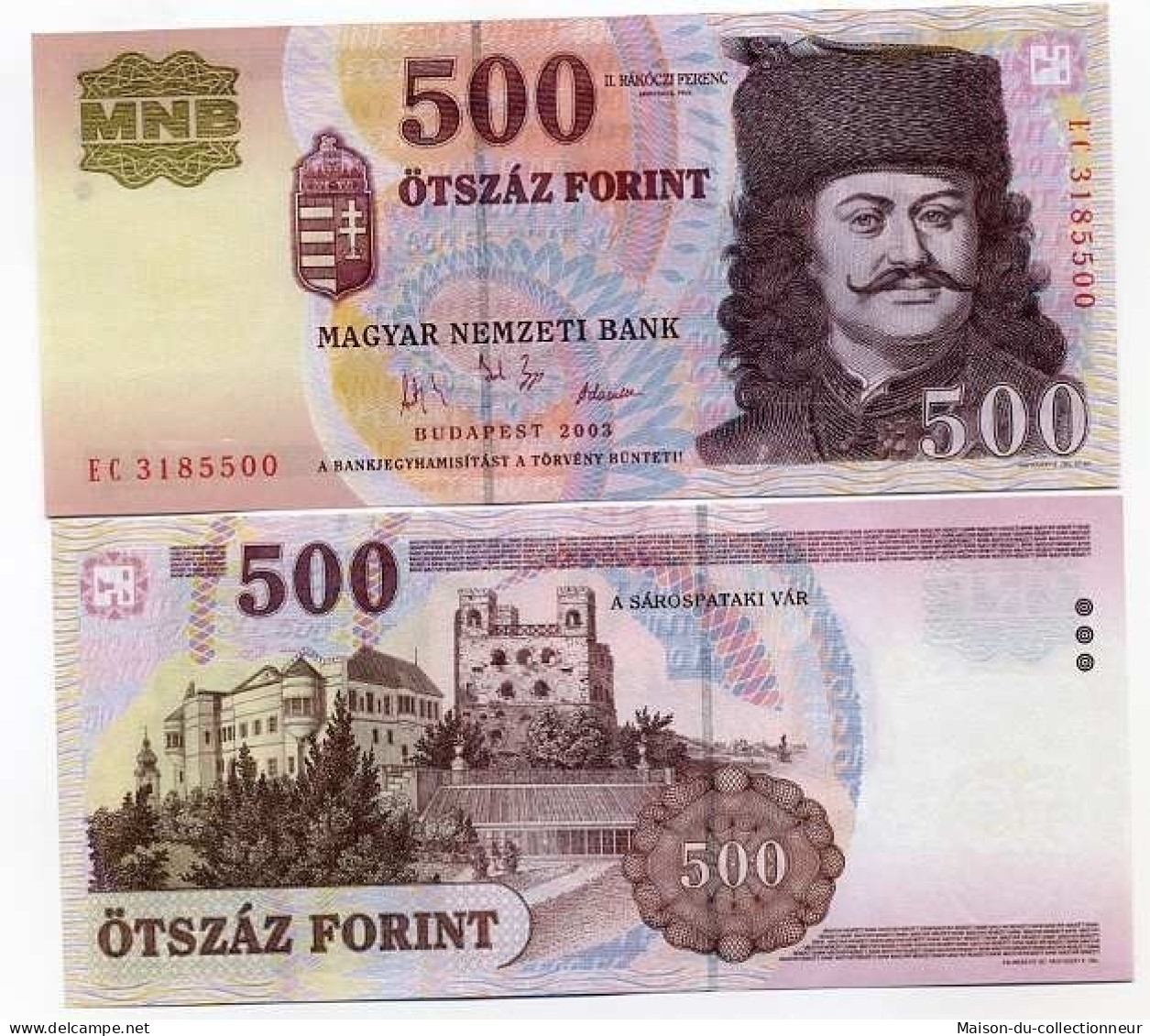 Billets Collection Hongrie Pk N° 188 - 500 Forint - Ungarn