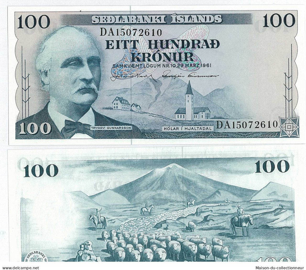 Billet De Collection Islande Pk N° 44 - 100 Kronur - Iceland