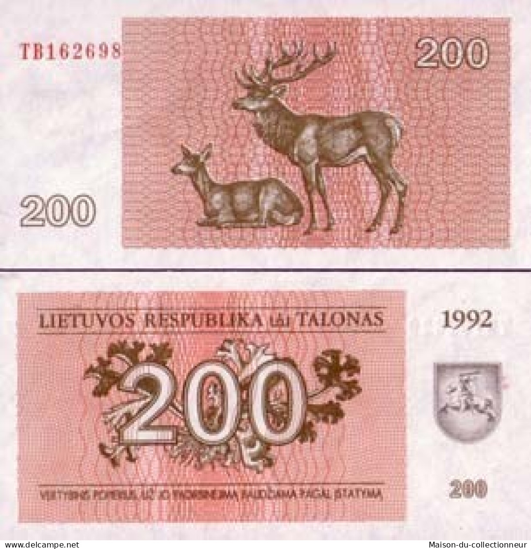 Billets De Banque Lituanie Pk N° 43 - 200 Talonas - Litauen