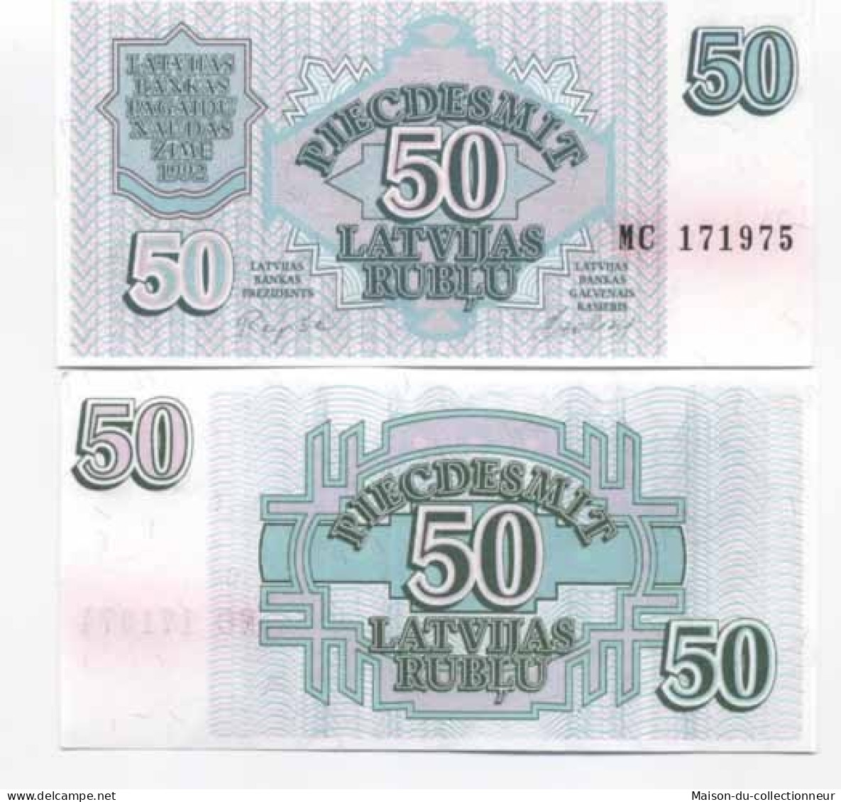 Billet De Collection Lettonie Pk N° 40 - 50 Rubli - Lettland