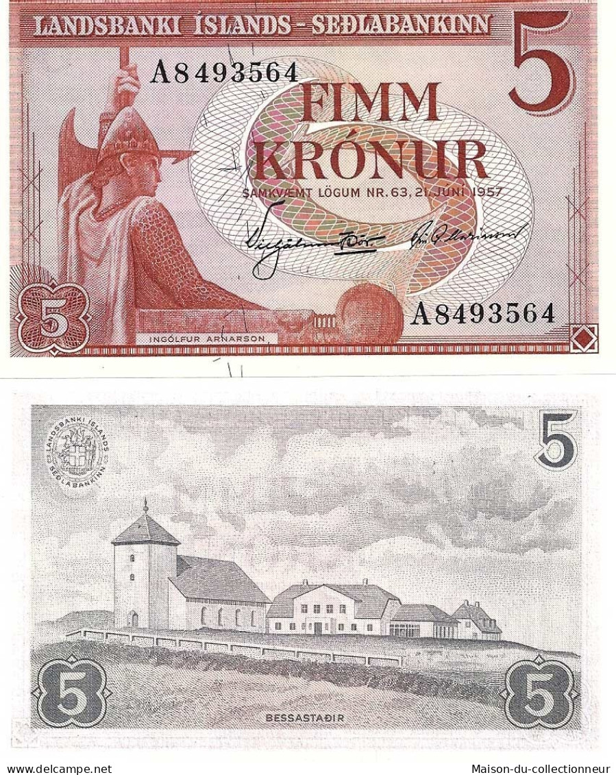 Billet De Collection Islande Pk N° 37 - 5 Kronur - Island