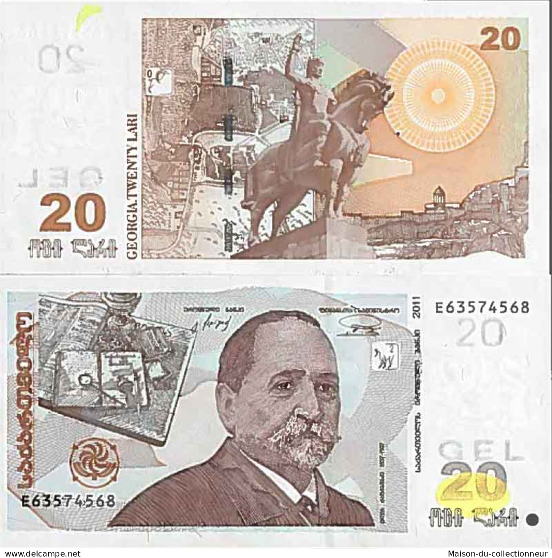 Billet De Banque Collection Georgie - PK N° 72C - 20 Laris - Géorgie