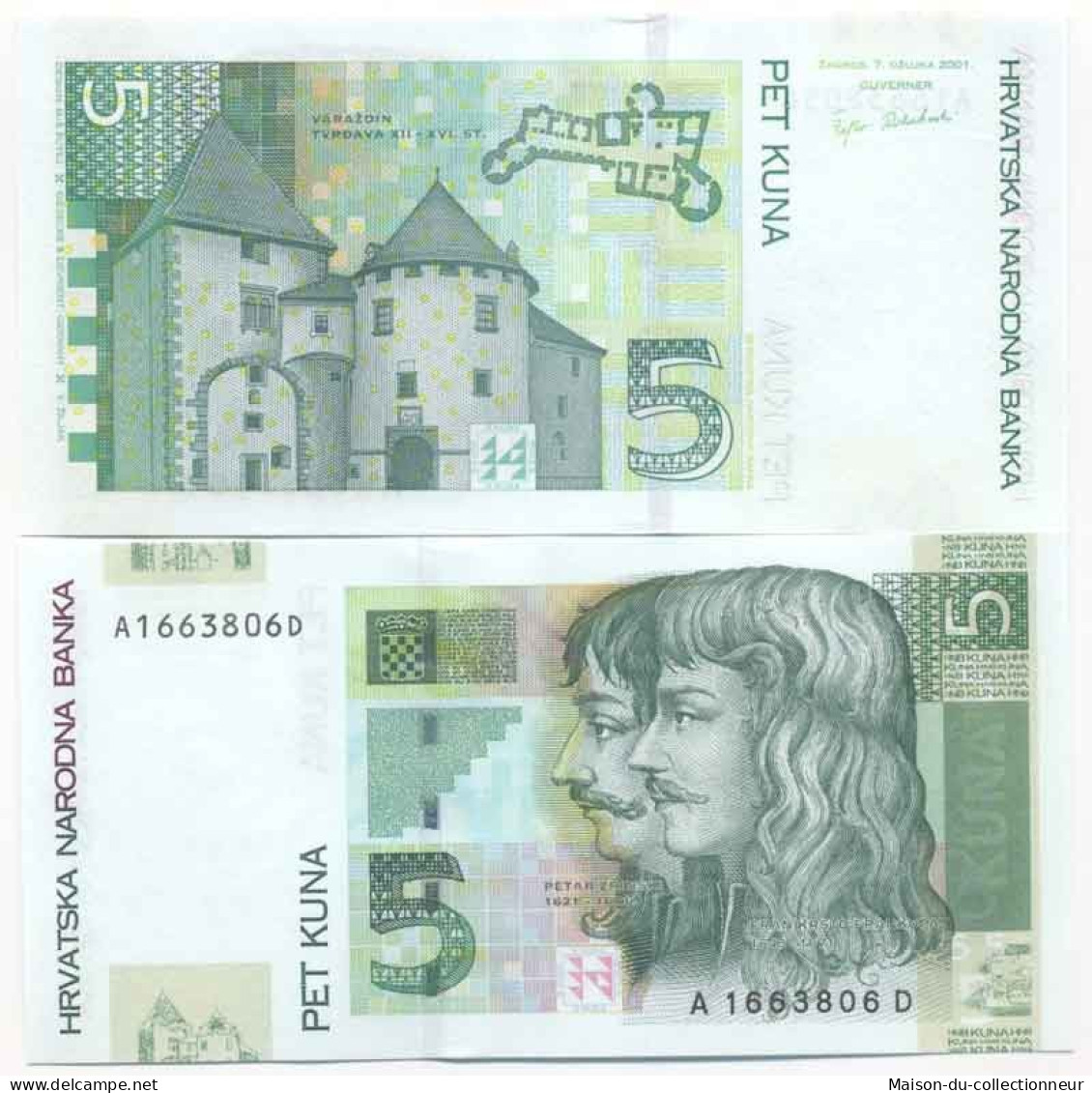 Billet De Collection Croatie Pk N° 37 - 5 Kuna - Croazia