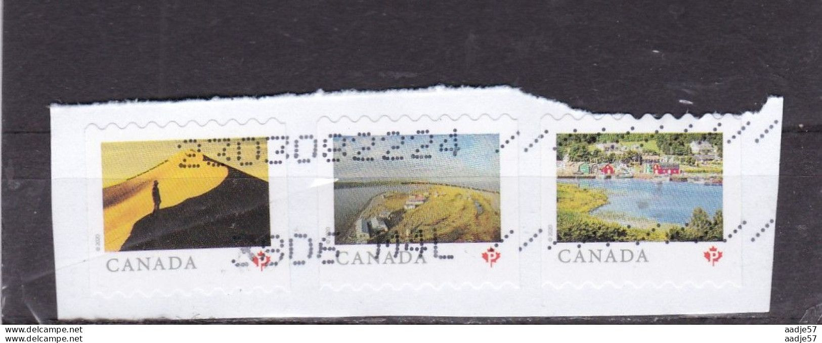 CANADA 2020 LANDSCAPES SELF ADHESIVE LABELS ON PIECE Used - Usados