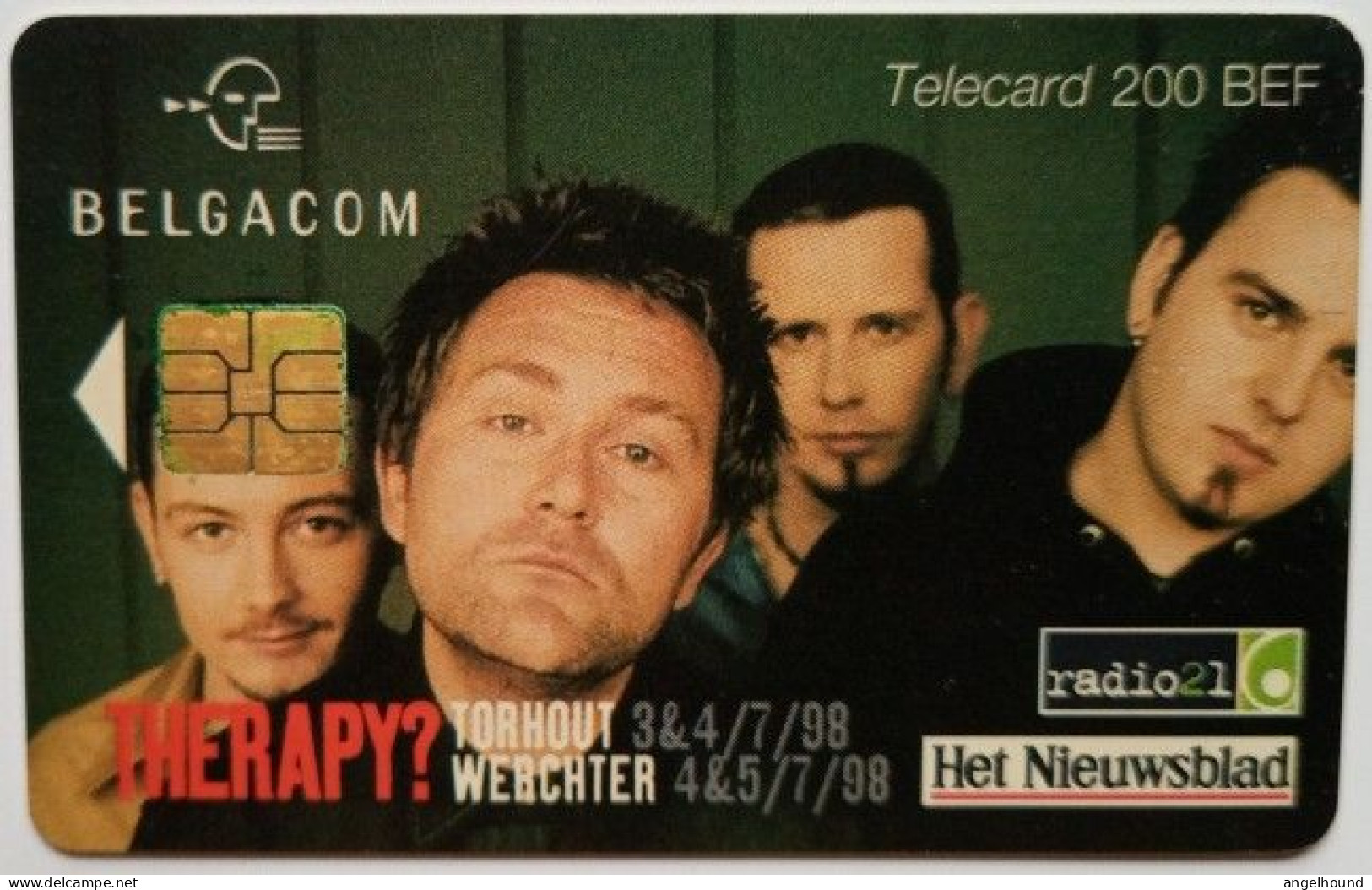 Belgium 200 BEF Chip Card - T/W Therapy ( Line With Rock ) - Avec Puce