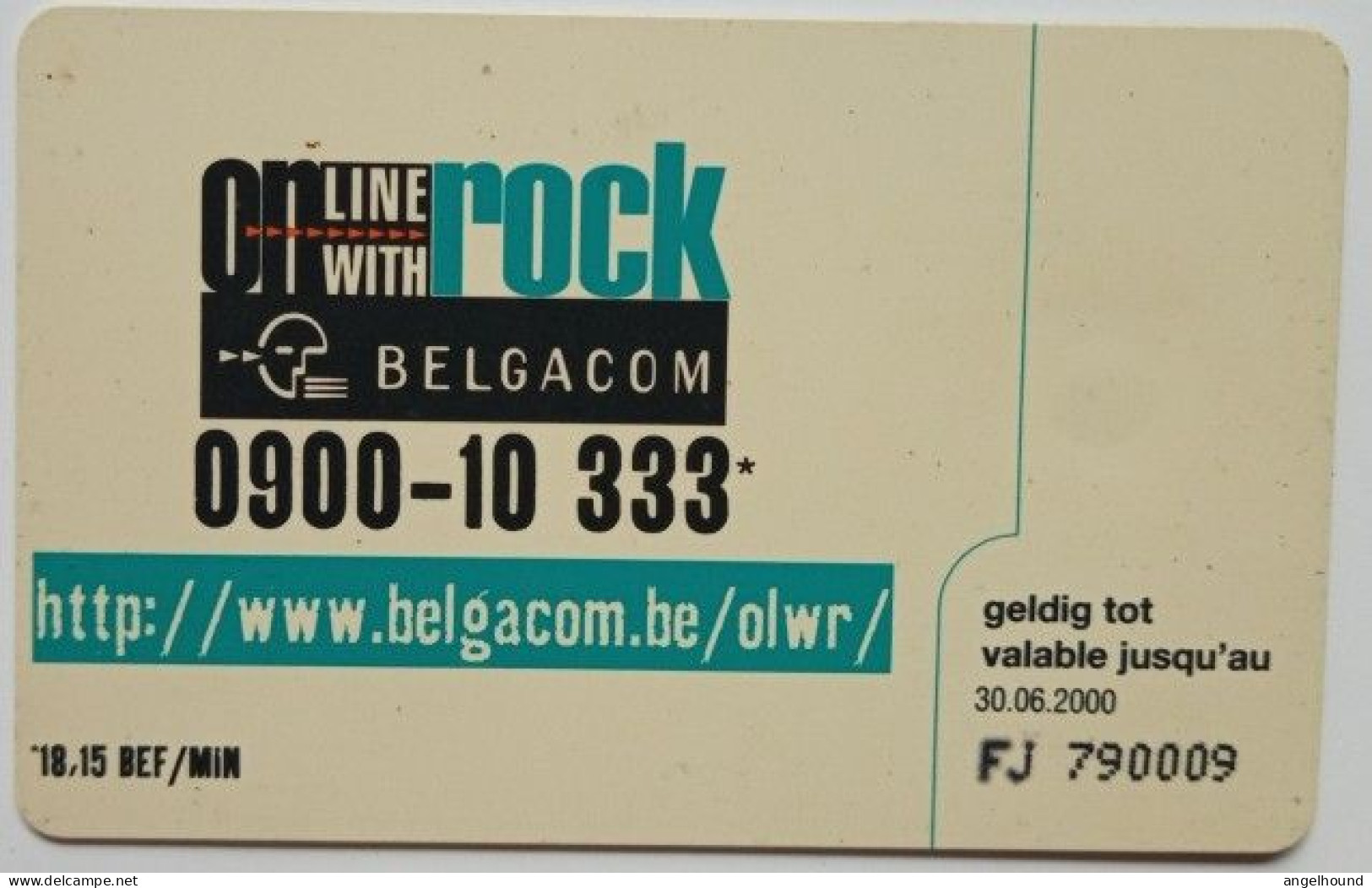 Belgium 200 BEF Chip Card - T/W Therapy ( Line With Rock ) - Met Chip