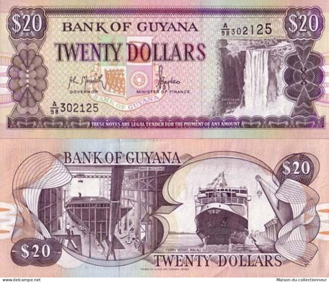 Billets De Banque Guyana Pk N° 24 - 20 Dollars - Guyana