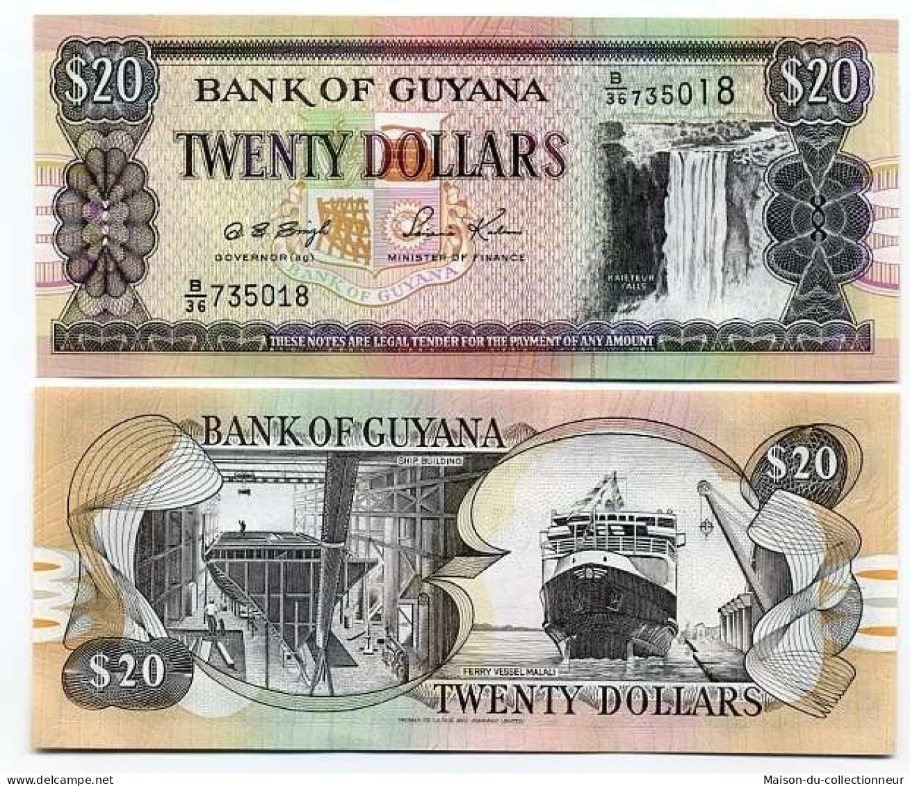 Billet De Collection Guyana Pk N° 30 - 20 Dollars - Guyana