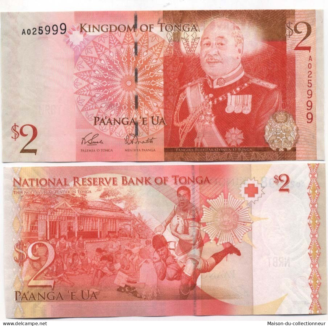 Billets Banque Tonga Pk N° 38 - 2 Pa'anga - Tonga