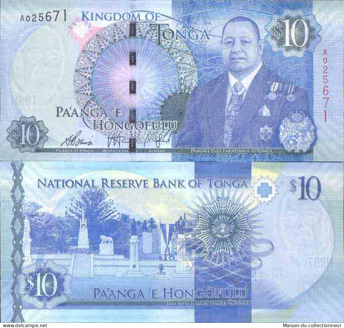 Billet De Banque Collection Tonga - PK N° 46 - 10 Pa'anga - Tonga