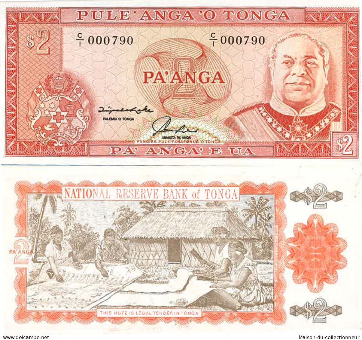 Billet De Banque Collection Tonga - Pk N° 26 - 2 Pa'anga - Tonga