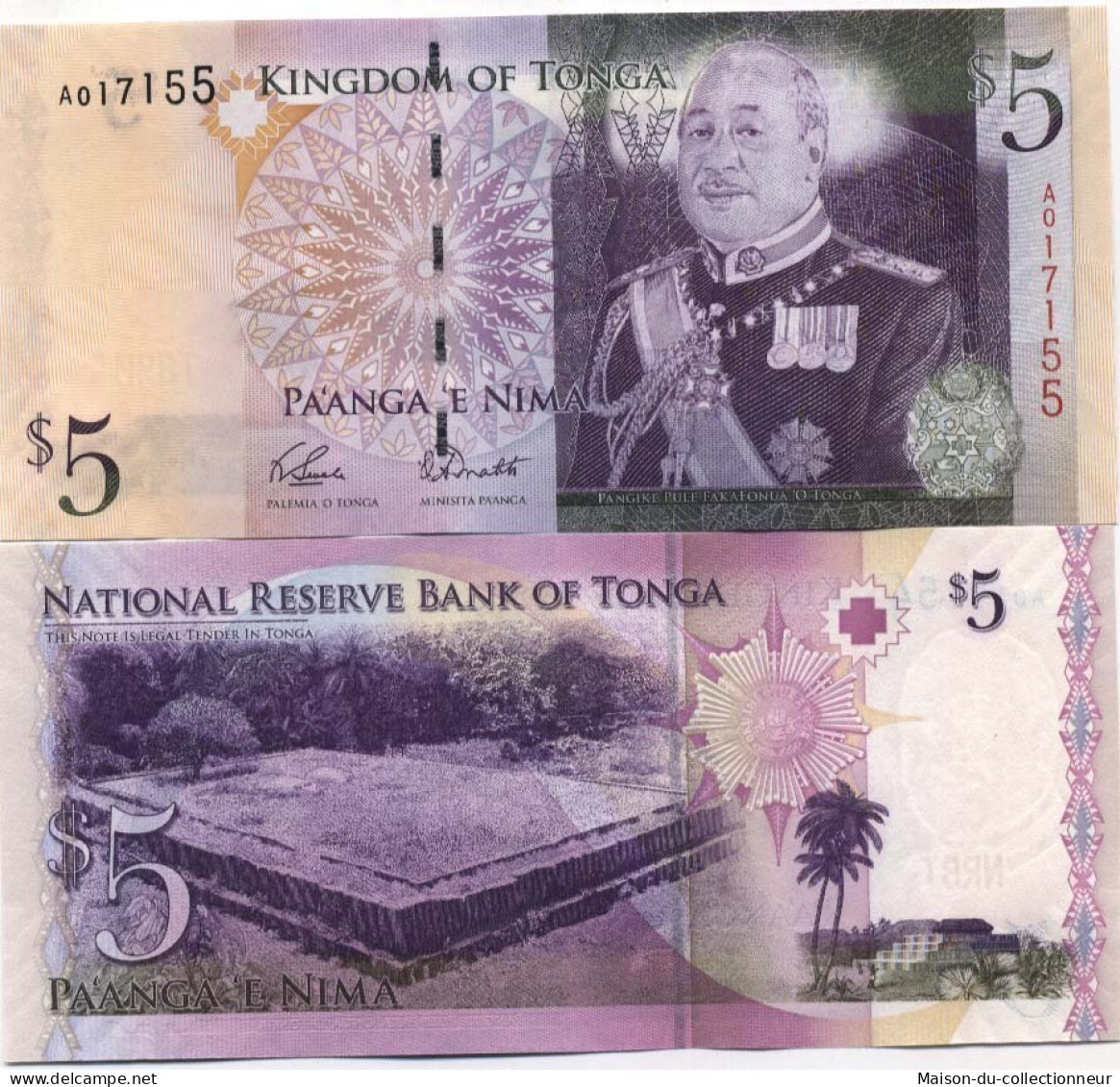 Billets Collection Tonga Pk N° 39 - 5 Pa'anga - Tonga