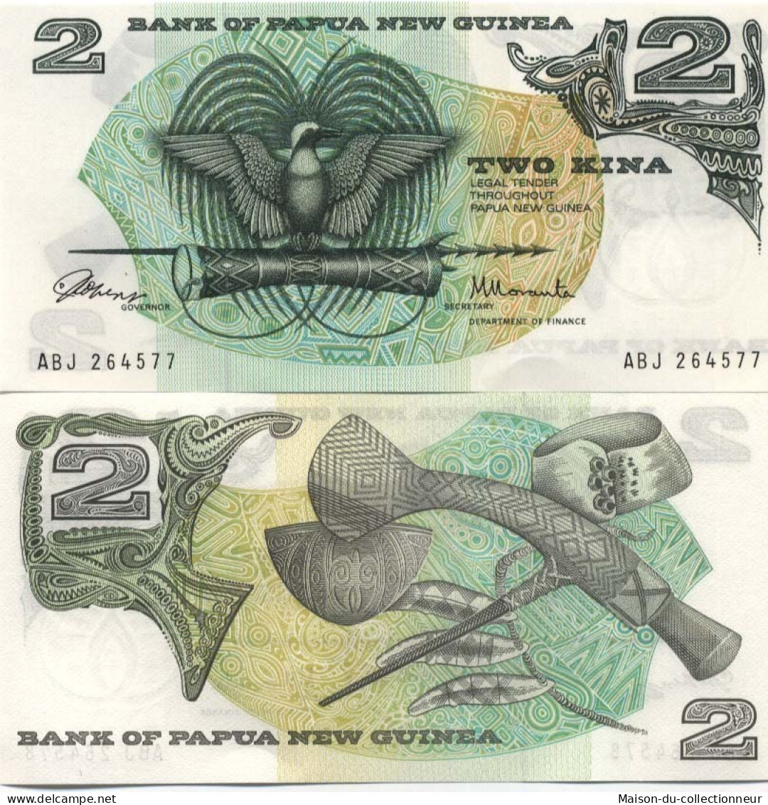 Papouasie Nlle Guinee - Pk N°  1 - Collection Billet De 2 Kina - Papua New Guinea