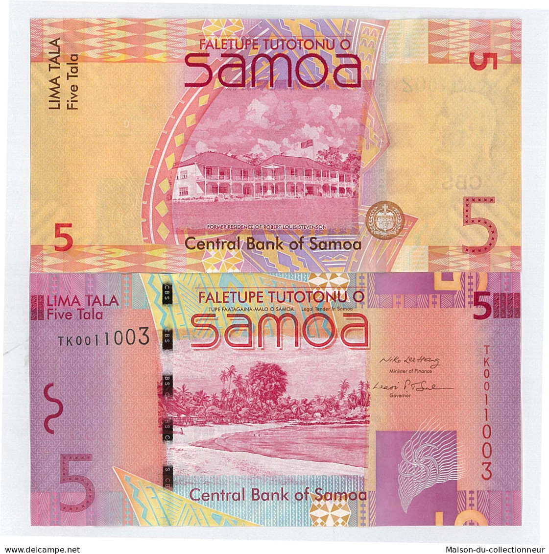 Billet De Banque Samoa Pk N° 38 - Banque De 5 Tala - Samoa