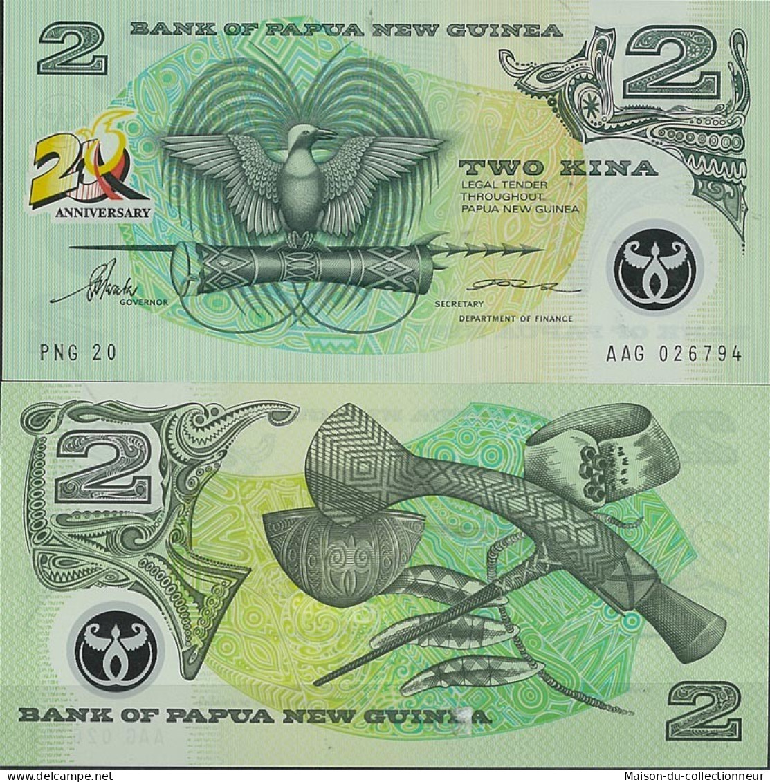 Papouasie Nlle Guinee - Pk N° 15 - Billet De Banque De Banque De 2 Kina - Papua-Neuguinea